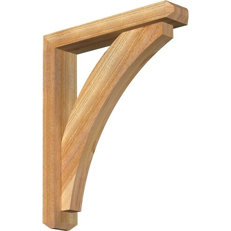Ekena Millwork Thorton Craftsman Rough Sawn Bracket w/ Offset Brace, Western Red Cedar, 4"W x 20"D x 24"H BKT0402X20X24THR04RWR